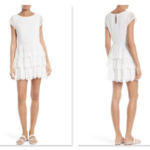 NWT Joie  Altha Silk Eyelet Ruffle Dress Size M
